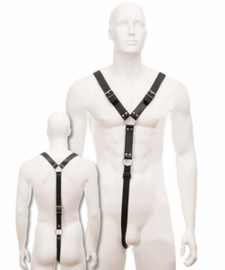 LEATHER BODY - HARNESS MEN BLACK