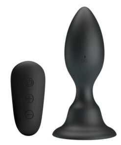 MR PLAY - ANAL PLUG WITH VIBRATION BLACK REMOTE CONTROL