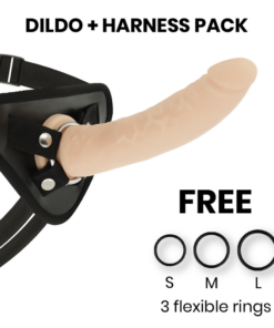 DELTA CLUB - TOYS HARNESS + DONG FLESH SILICONE 17 CM -O- 3 CM